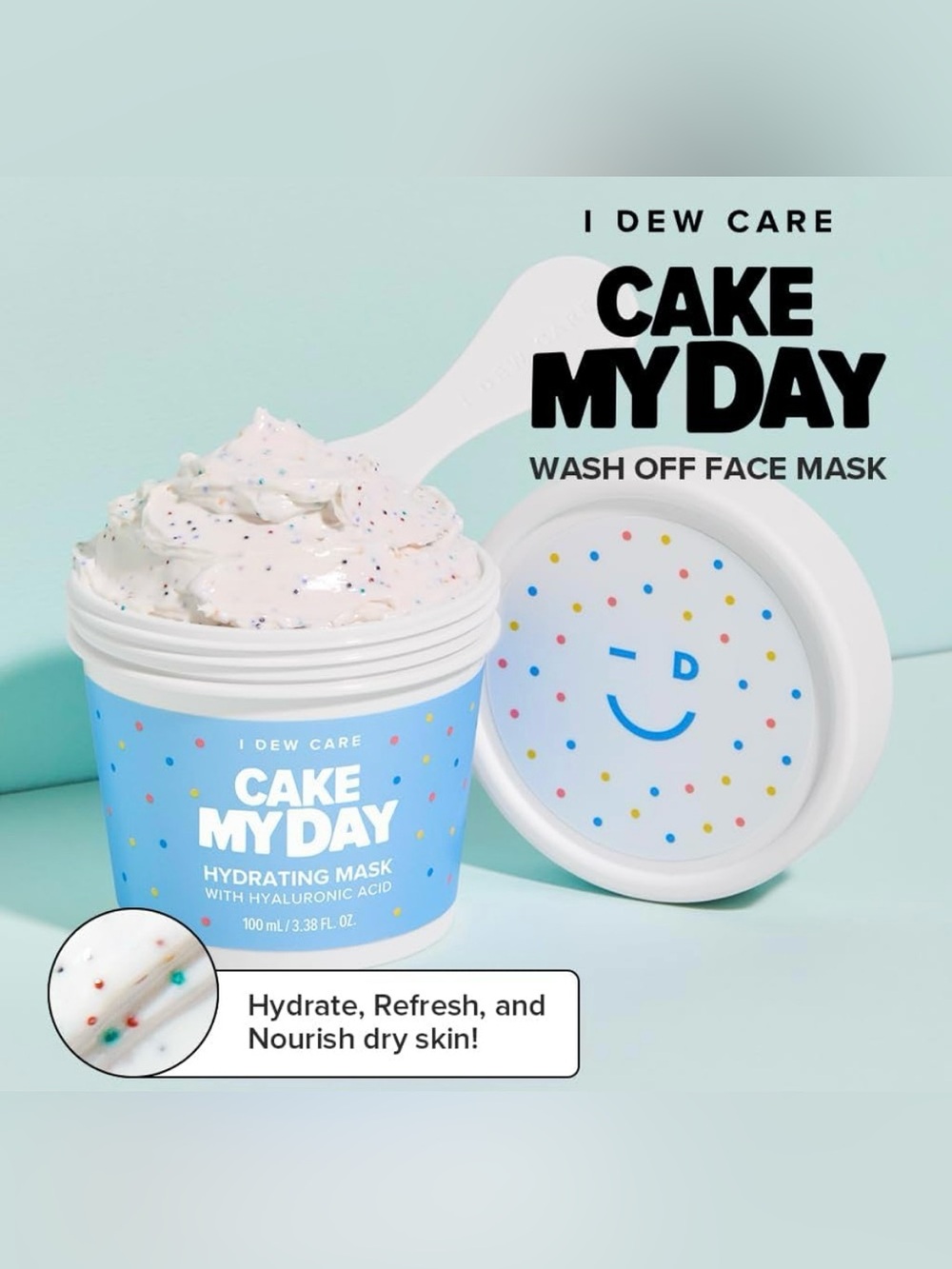I Dew Care Cake My Day Hydrating Wash-Off Face Mask - Blue